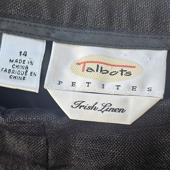 Talbots Irish Linen Pants 14 petite Fruit Tropical Vacation Beach Pull On - Picture 2 of 12